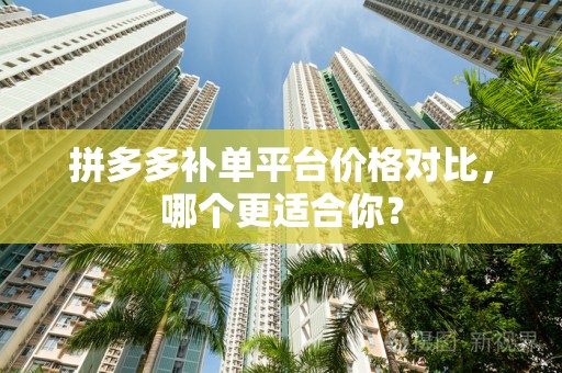 拼多多补单平台价格对比，哪个更适合你？