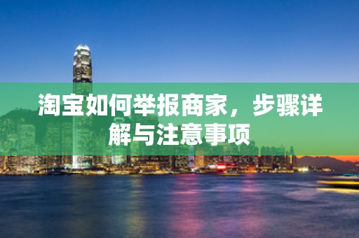 淘宝如何举报商家，步骤详解与注意事项