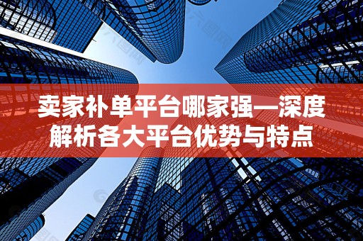 卖家补单平台哪家强—深度解析各大平台优势与特点