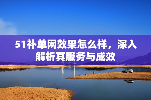 51补单网效果怎么样，深入解析其服务与成效