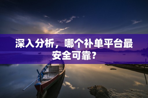 深入分析，哪个补单平台最安全可靠？