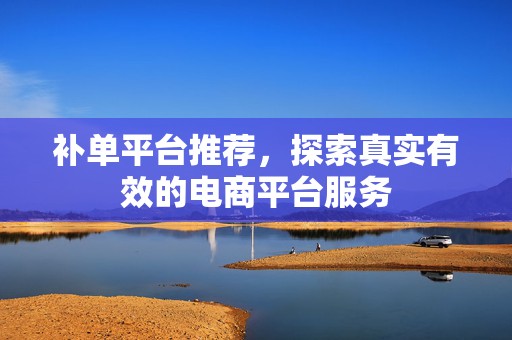 补单平台推荐，探索真实有效的电商平台服务