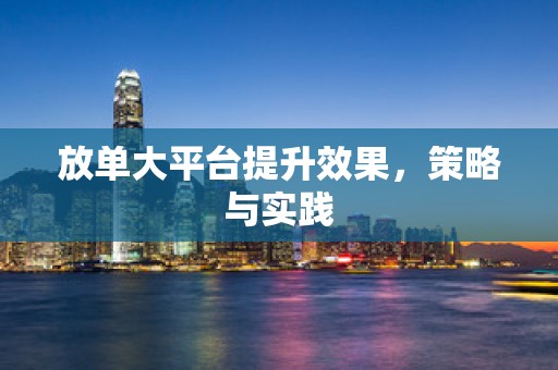 放单大平台提升效果，策略与实践