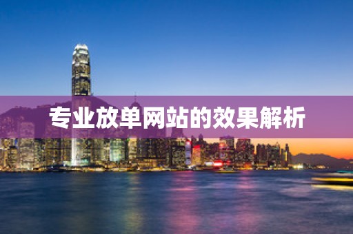 专业放单网站的效果解析