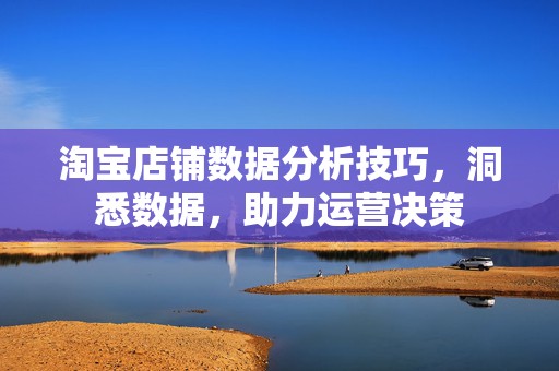 淘宝店铺数据分析技巧，洞悉数据，助力运营决策