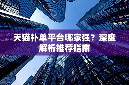 天猫补单平台哪家强？深度解析推荐指南