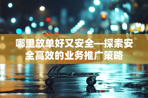 哪里放单好又安全—探索安全高效的业务推广策略