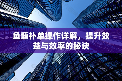 鱼塘补单操作详解，提升效益与效率的秘诀
