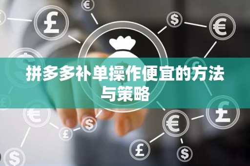 拼多多补单操作便宜的方法与策略