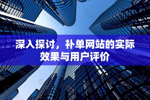 深入探讨，补单网站的实际效果与用户评价