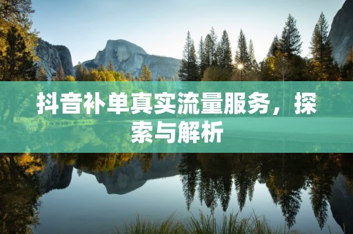 抖音补单真实流量服务，探索与解析