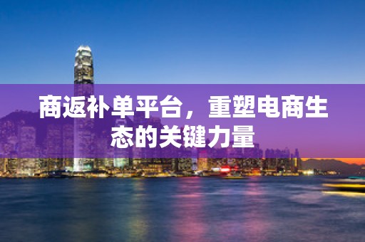 商返补单平台，重塑电商生态的关键力量