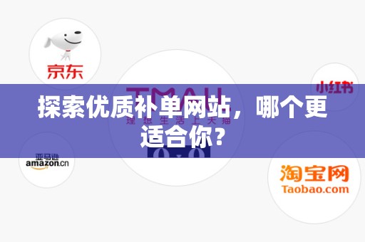 探索优质补单网站，哪个更适合你？