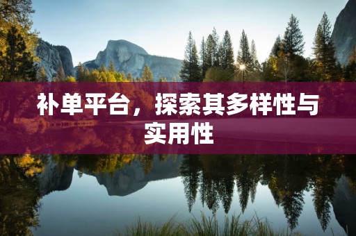补单平台，探索其多样性与实用性