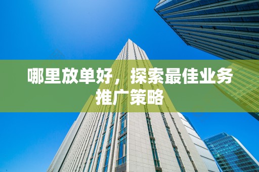 哪里放单好，探索最佳业务推广策略