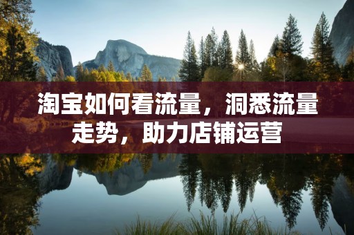 淘宝如何看流量，洞悉流量走势，助力店铺运营
