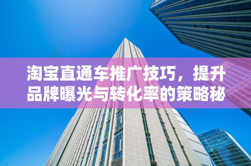 淘宝直通车推广技巧，提升品牌曝光与转化率的策略秘籍