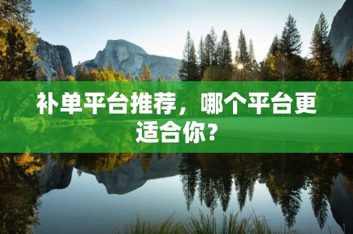 补单平台推荐，哪个平台更适合你？