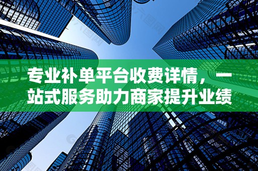 专业补单平台收费详情，一站式服务助力商家提升业绩