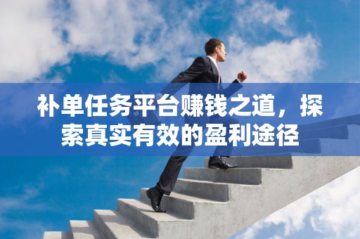 补单任务平台赚钱之道，探索真实有效的盈利途径