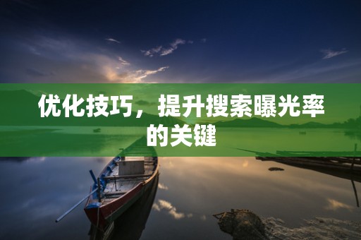 优化技巧，提升搜索曝光率的关键