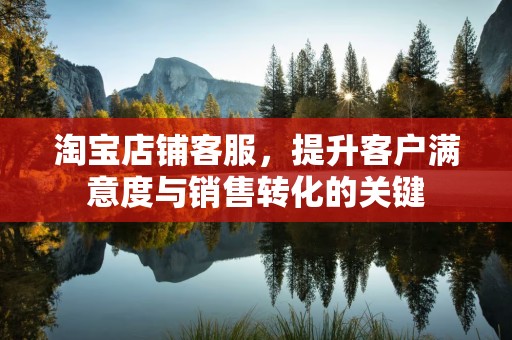 淘宝店铺客服，提升客户满意度与销售转化的关键