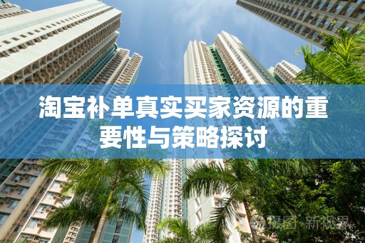 淘宝补单真实买家资源的重要性与策略探讨