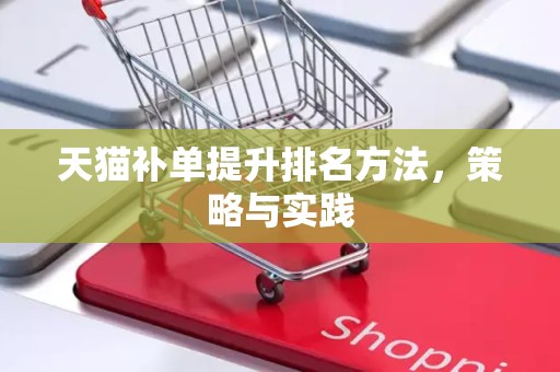天猫补单提升排名方法，策略与实践