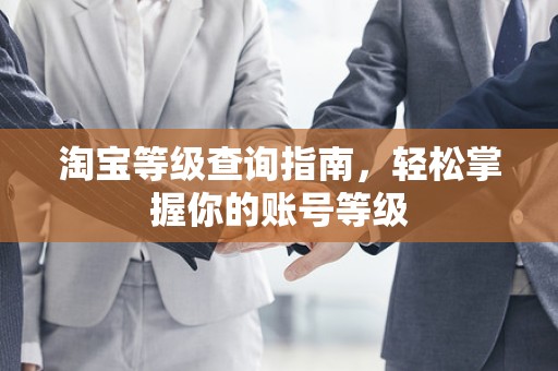 淘宝等级查询指南，轻松掌握你的账号等级
