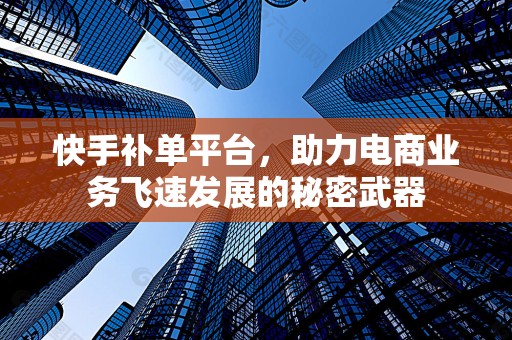 快手补单平台，助力电商业务飞速发展的秘密武器