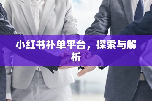 小红书补单平台，探索与解析