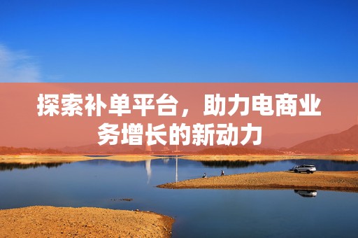 探索补单平台，助力电商业务增长的新动力