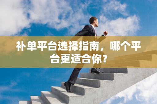补单平台选择指南，哪个平台更适合你？