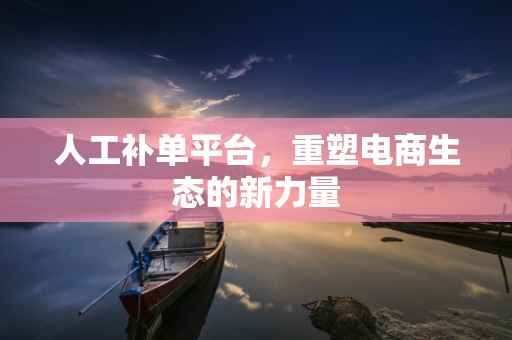 人工补单平台，重塑电商生态的新力量