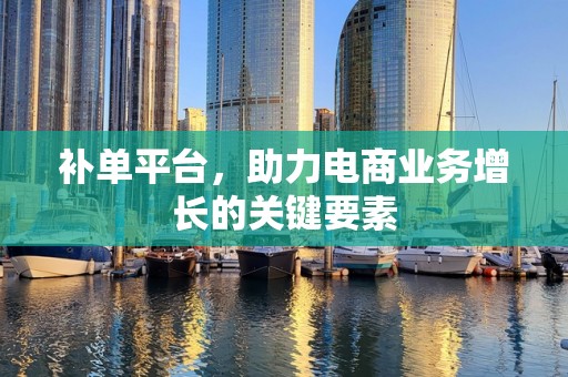 补单平台，助力电商业务增长的关键要素