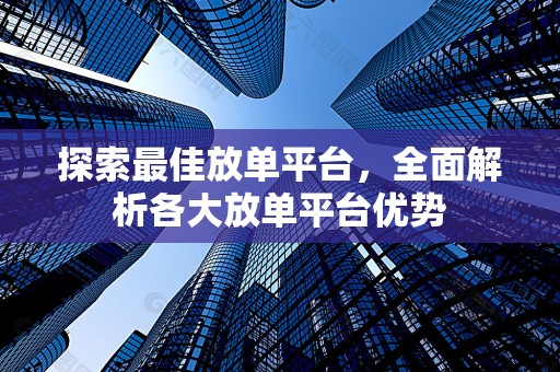 探索最佳放单平台，全面解析各大放单平台优势