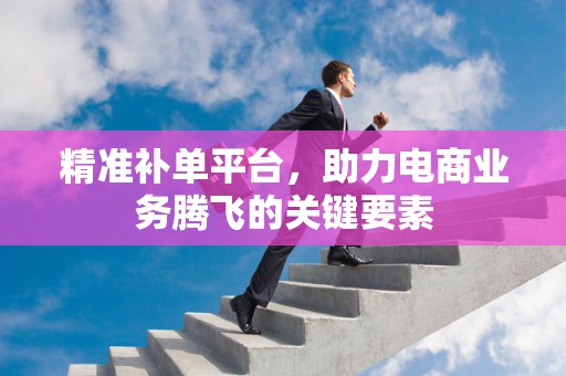 精准补单平台，助力电商业务腾飞的关键要素