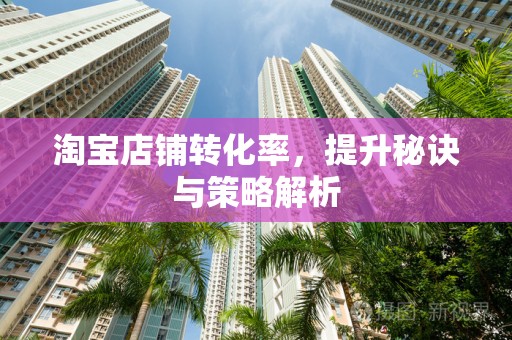 淘宝店铺转化率，提升秘诀与策略解析