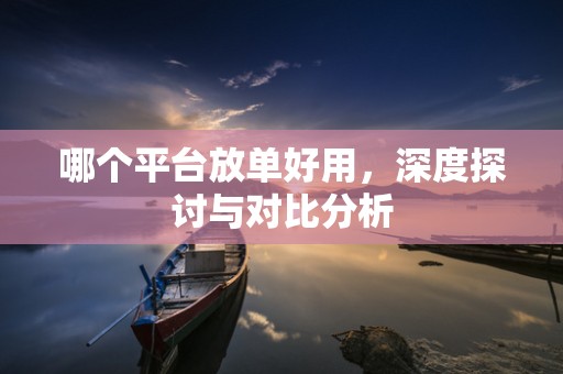 哪个平台放单好用，深度探讨与对比分析