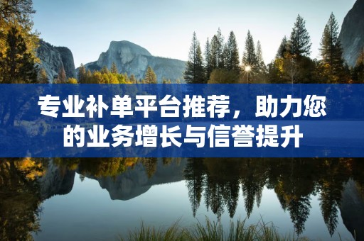 专业补单平台推荐，助力您的业务增长与信誉提升