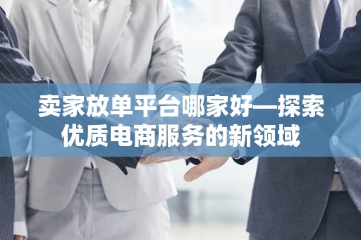 卖家放单平台哪家好—探索优质电商服务的新领域