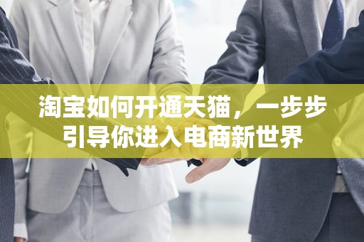淘宝如何开通天猫，一步步引导你进入电商新世界