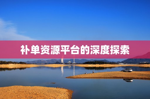 补单资源平台的深度探索