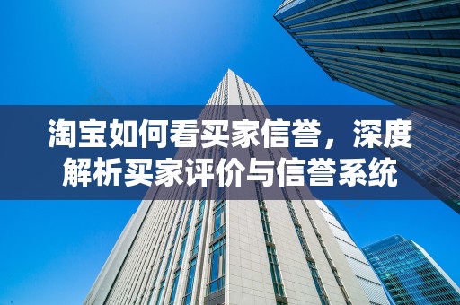 淘宝如何看买家信誉，深度解析买家评价与信誉系统