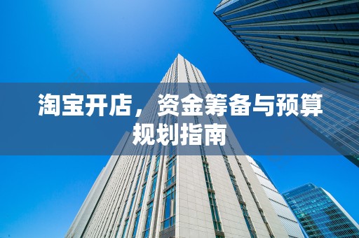 淘宝开店，资金筹备与预算规划指南