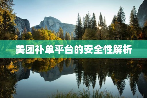 美团补单平台的安全性解析