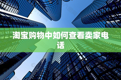 淘宝购物中如何查看卖家电话