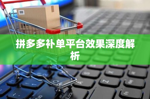 拼多多补单平台效果深度解析