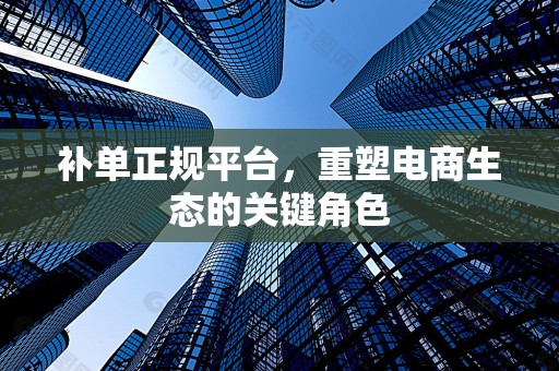 补单正规平台，重塑电商生态的关键角色