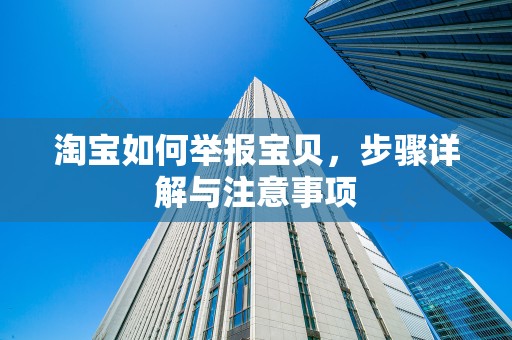 淘宝如何举报宝贝，步骤详解与注意事项
